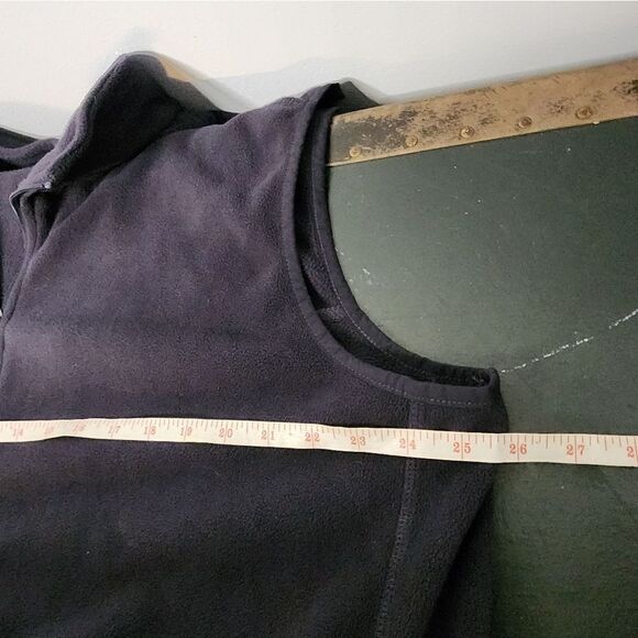 Lands End Vest Mens XL Black Full Zip Casual Mock Neck Casual Golf Soft Fleece - Picture 4 of 8